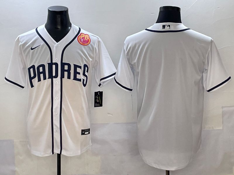 Men 2025 San Diego Padres Blank White Game Nike MLB Jersey style 2